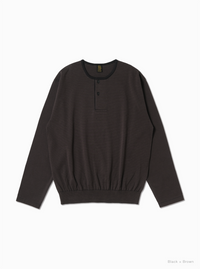 BATONER 26AW BLOWSING HENRY NECK LONG SLEEVE T-SHIRT