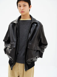 AURALEE 26AW TEXTURED LAMB LEATHER BLOUSON