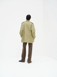 AURALEE 26AW BRUSHED SILK LINEN SATIN PADDED MILITARY BLOUSON