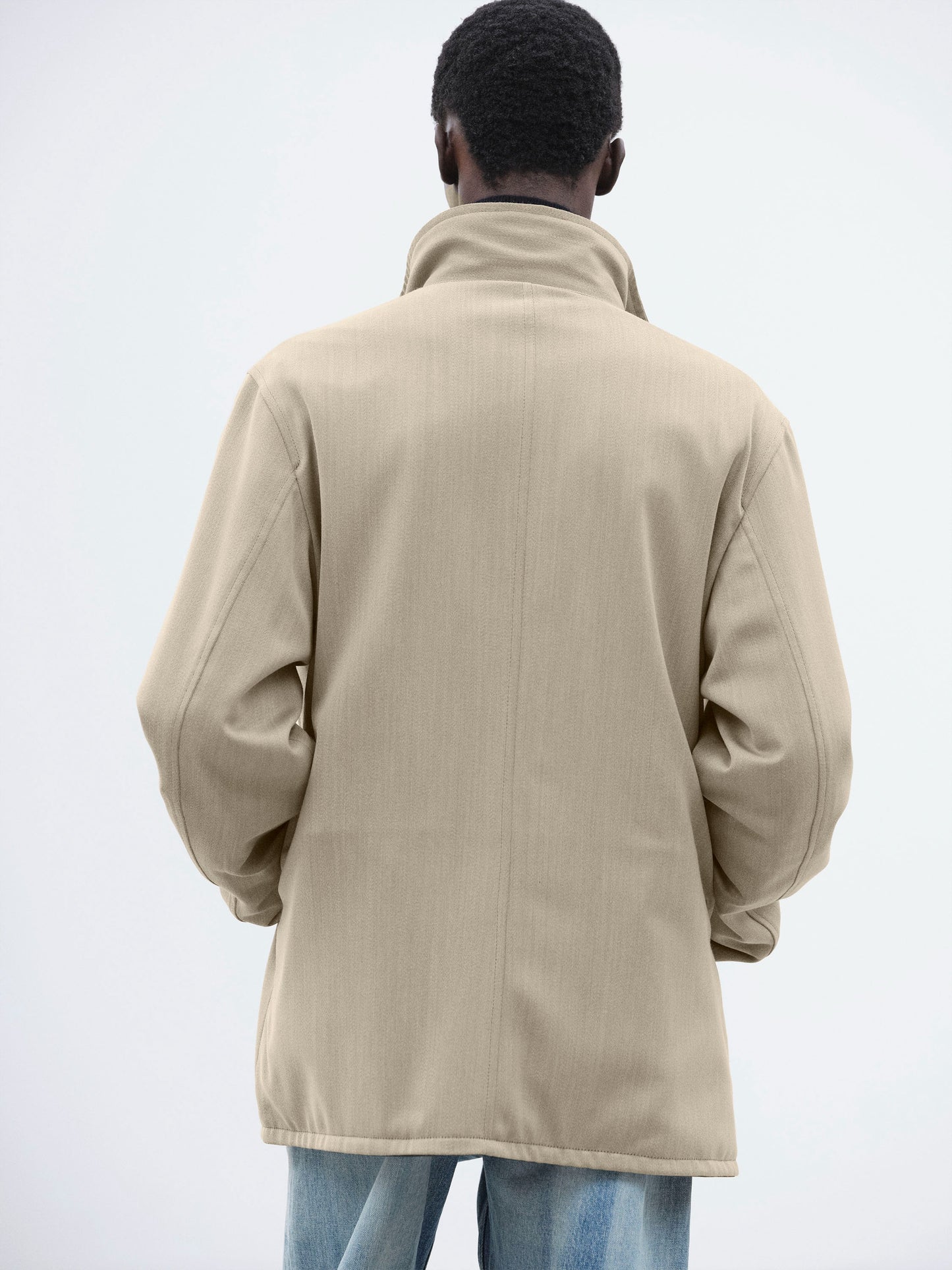 AURALEE 26AW REVERSIBLE WOOL TWISTED TWILL / SHEEP LEATHER HALF COAT