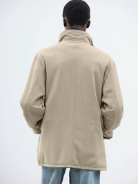 AURALEE 26AW REVERSIBLE WOOL TWISTED TWILL / SHEEP LEATHER HALF COAT