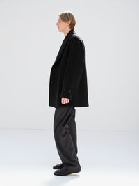 AURALEE 26AW WOOL HERRINGBONE SHAWL COLLAR COAT