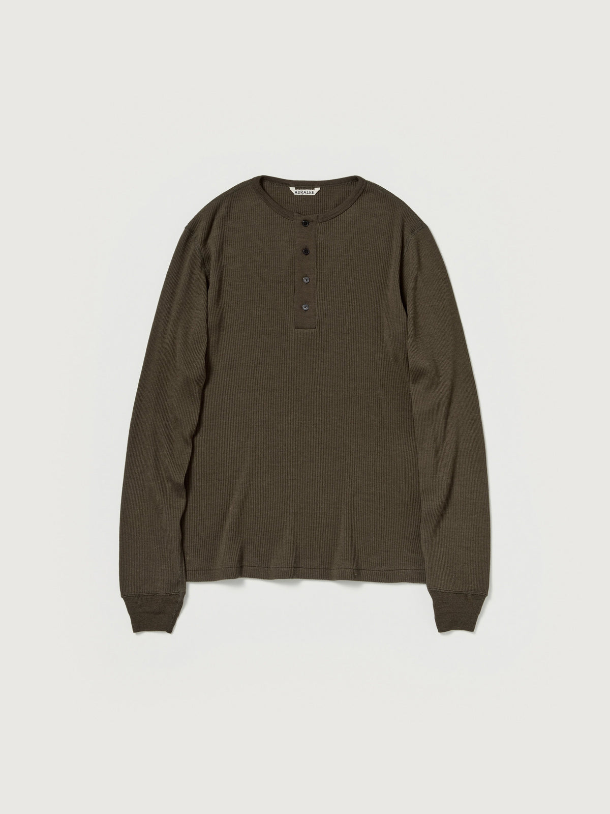 AURALEE 26AW WOOL SILK SOFT RIB HENLEY
