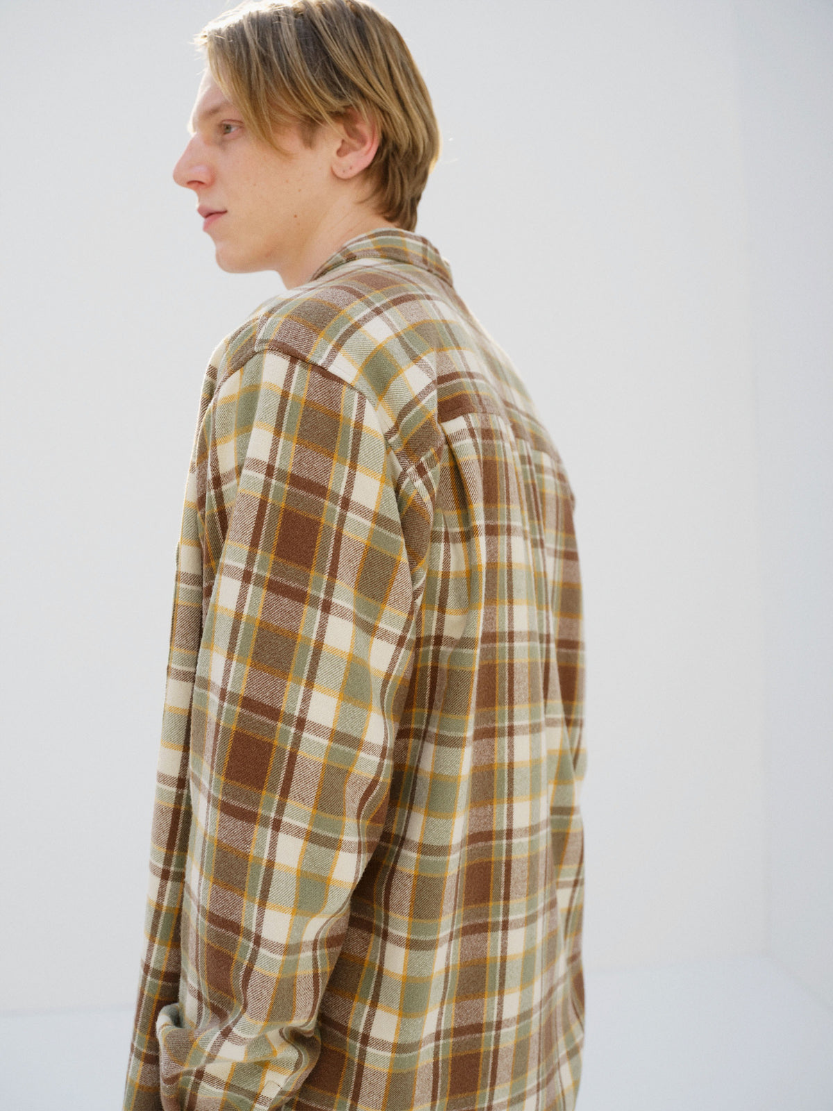 AURALEE 26AW CASHMERE SILK CHECKED FLANNEL BIG SHIRT