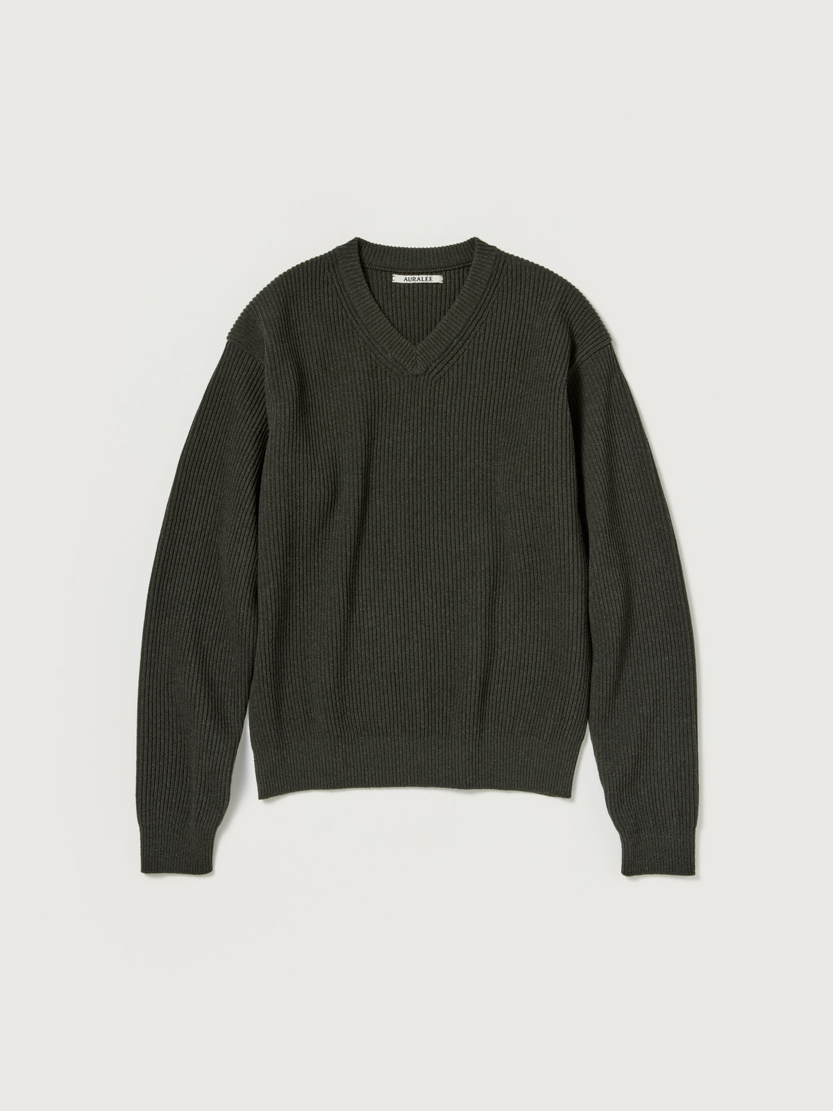 AURALEE 26AW SUPER FINE WOOL RIB KNIT V-NECK P/O
