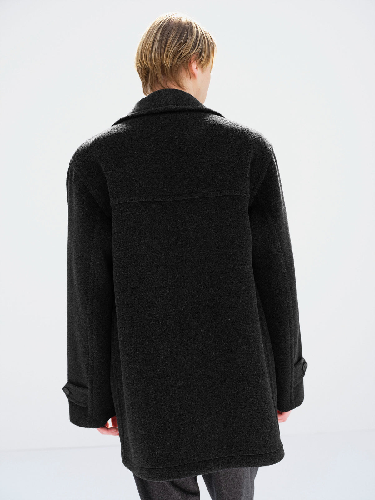 AURALEE 26AW WOOL HERRINGBONE SHAWL COLLAR COAT