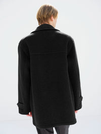 AURALEE 26AW WOOL HERRINGBONE SHAWL COLLAR COAT