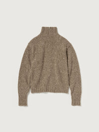 AURALEE 26AW LOW-GAUGE HOMESPUN TWEED KNIT ZIP TURTLE