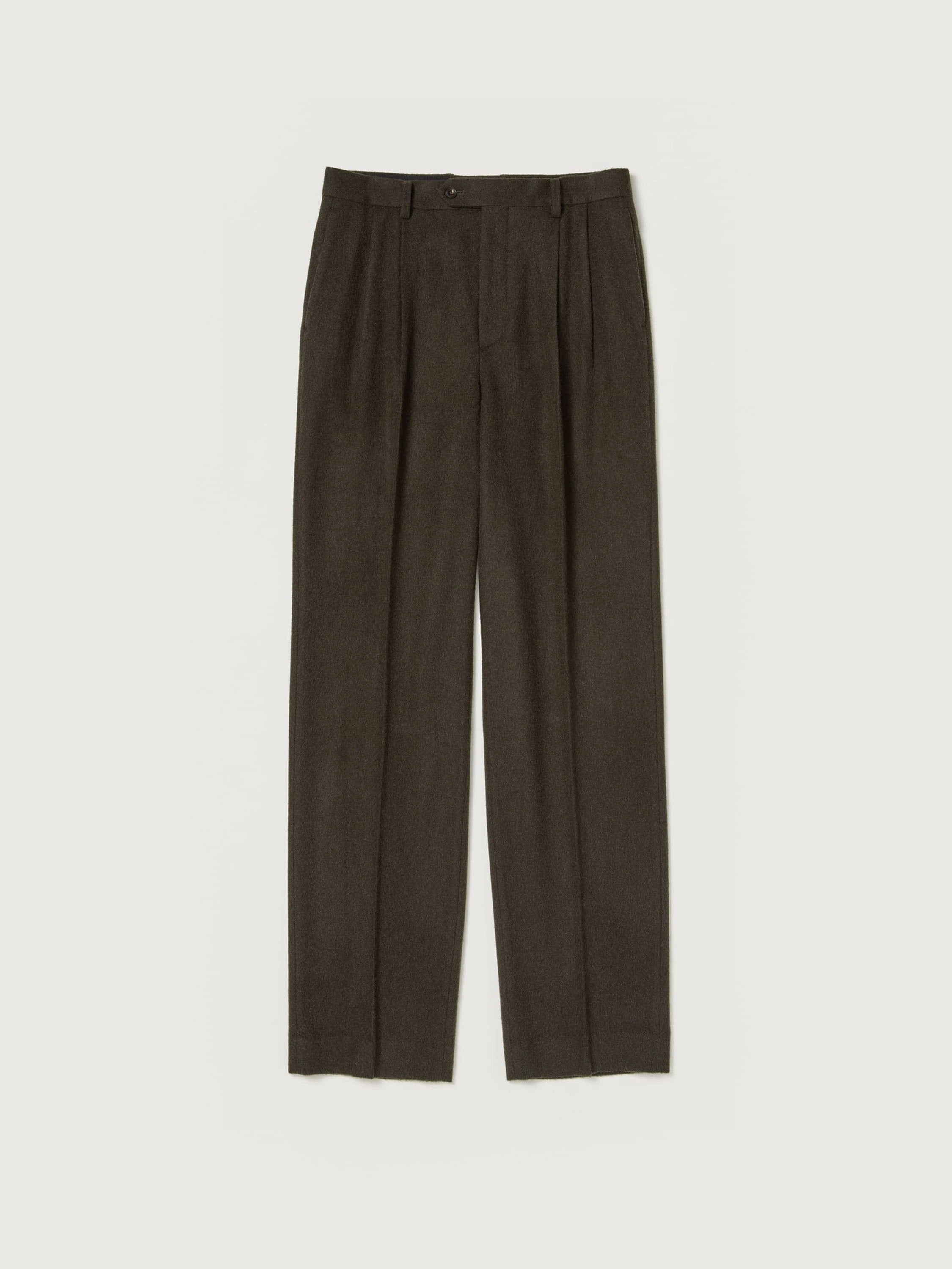 AURALEE 26AW BABY CAMEL FLANNEL TWO-TUCK SLACKS