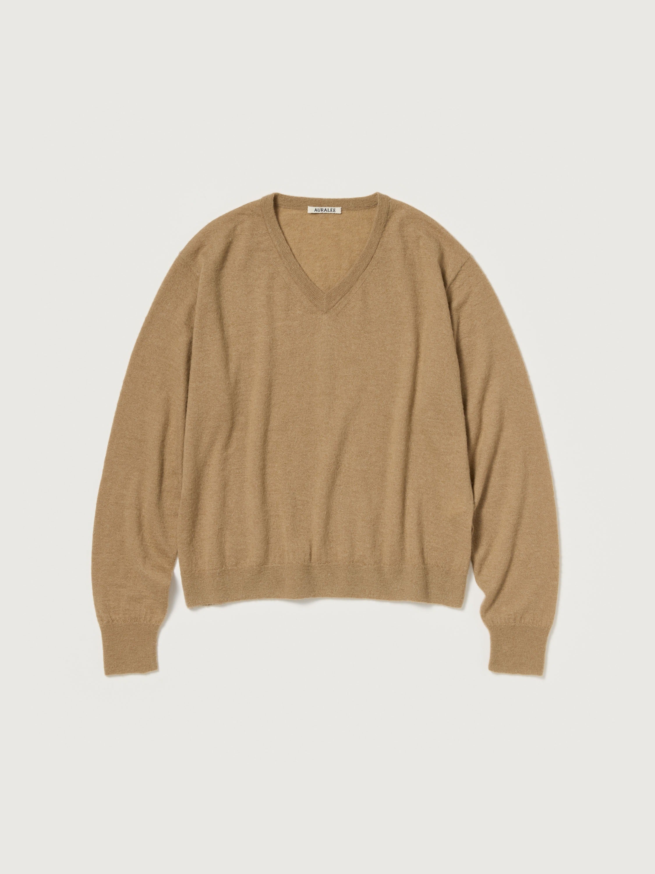 AURALEE 26AW HIGH GAUGE SOFT CASHMERE KNIT V-NECK P/O