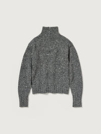 AURALEE 26AW LOW-GAUGE HOMESPUN TWEED KNIT ZIP TURTLE
