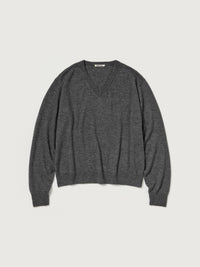 AURALEE 26AW HIGH GAUGE SOFT CASHMERE KNIT V-NECK P/O