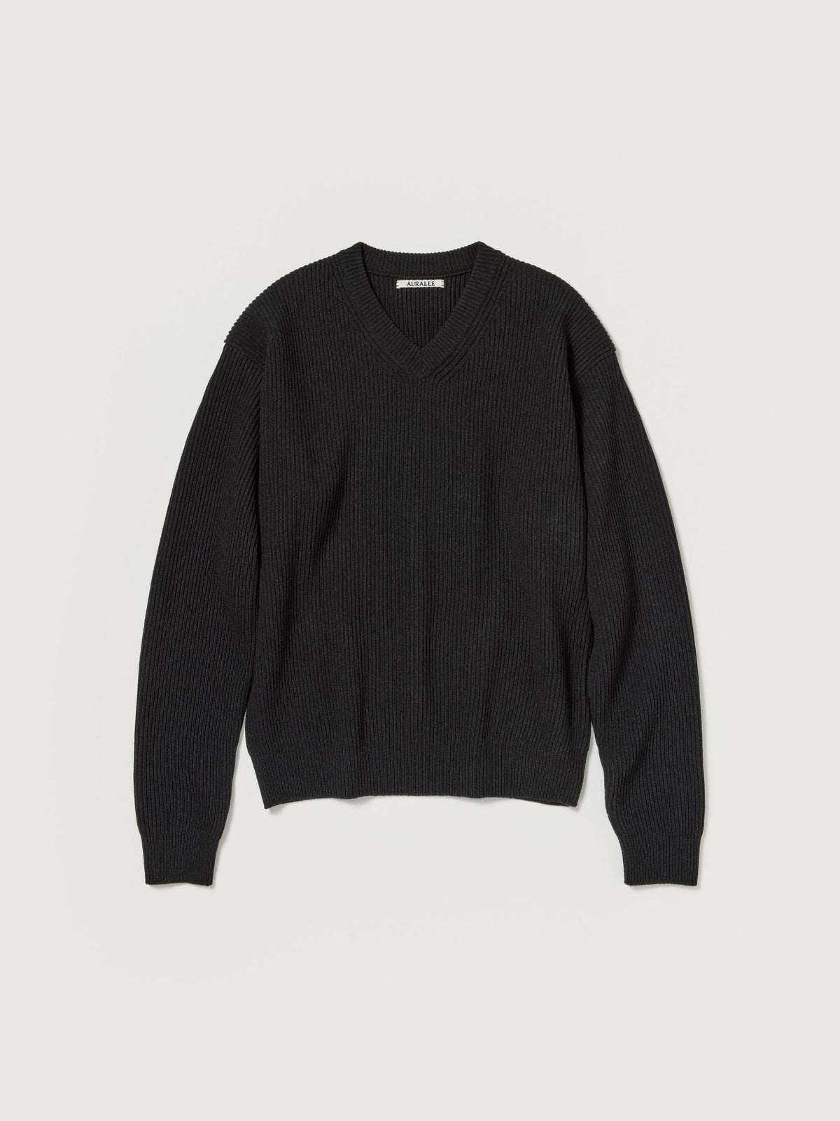 AURALEE 26AW SUPER FINE WOOL RIB KNIT V-NECK P/O