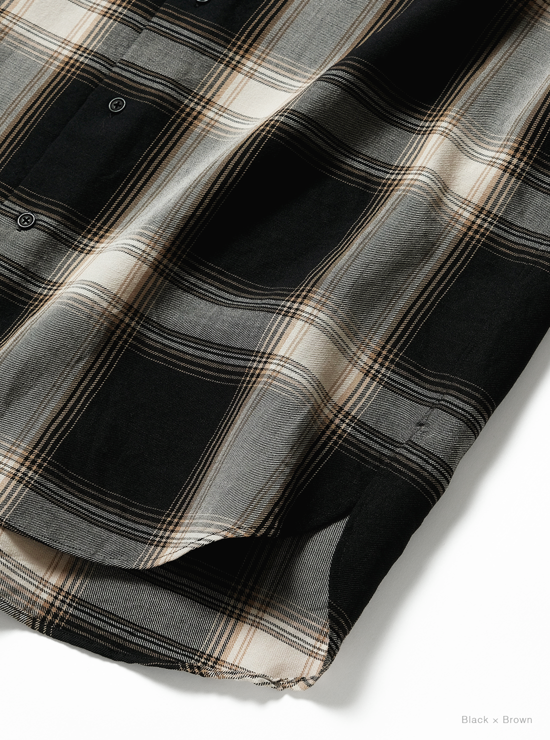 BATONER 26AW  OMBRE CHECK BAND COLLAR SHIRT