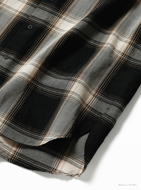 BATONER 26AW  OMBRE CHECK BAND COLLAR SHIRT