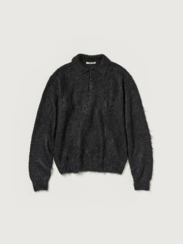 AURALEE 26AW BRUSHED SUPER KID MOHAIR KNIT POLO