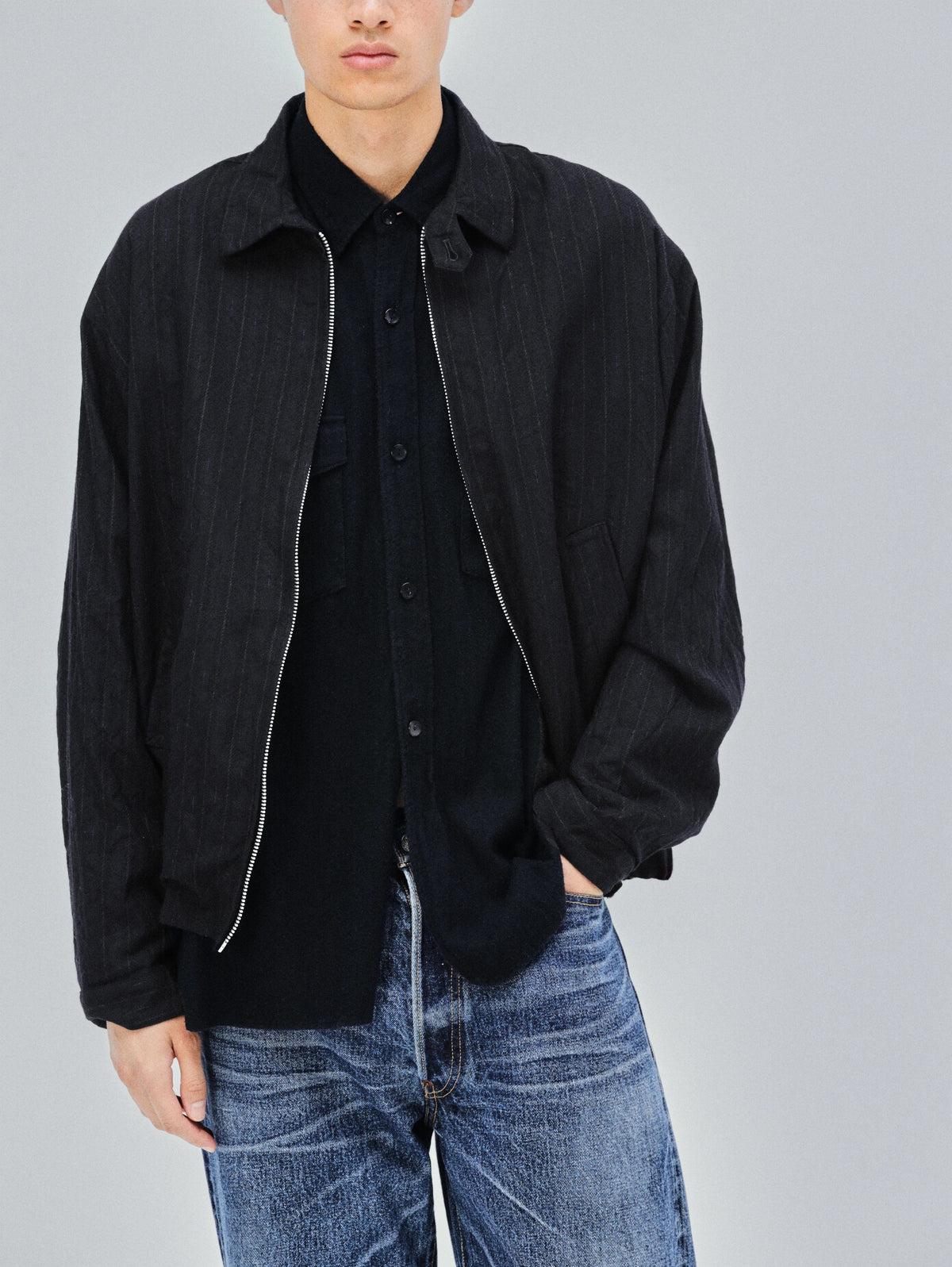 KAPTAIN SUNSHINE 26AW Wool Stripe Zip Blouson