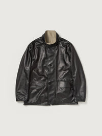 AURALEE 26AW REVERSIBLE WOOL TWISTED TWILL / SHEEP LEATHER HALF COAT