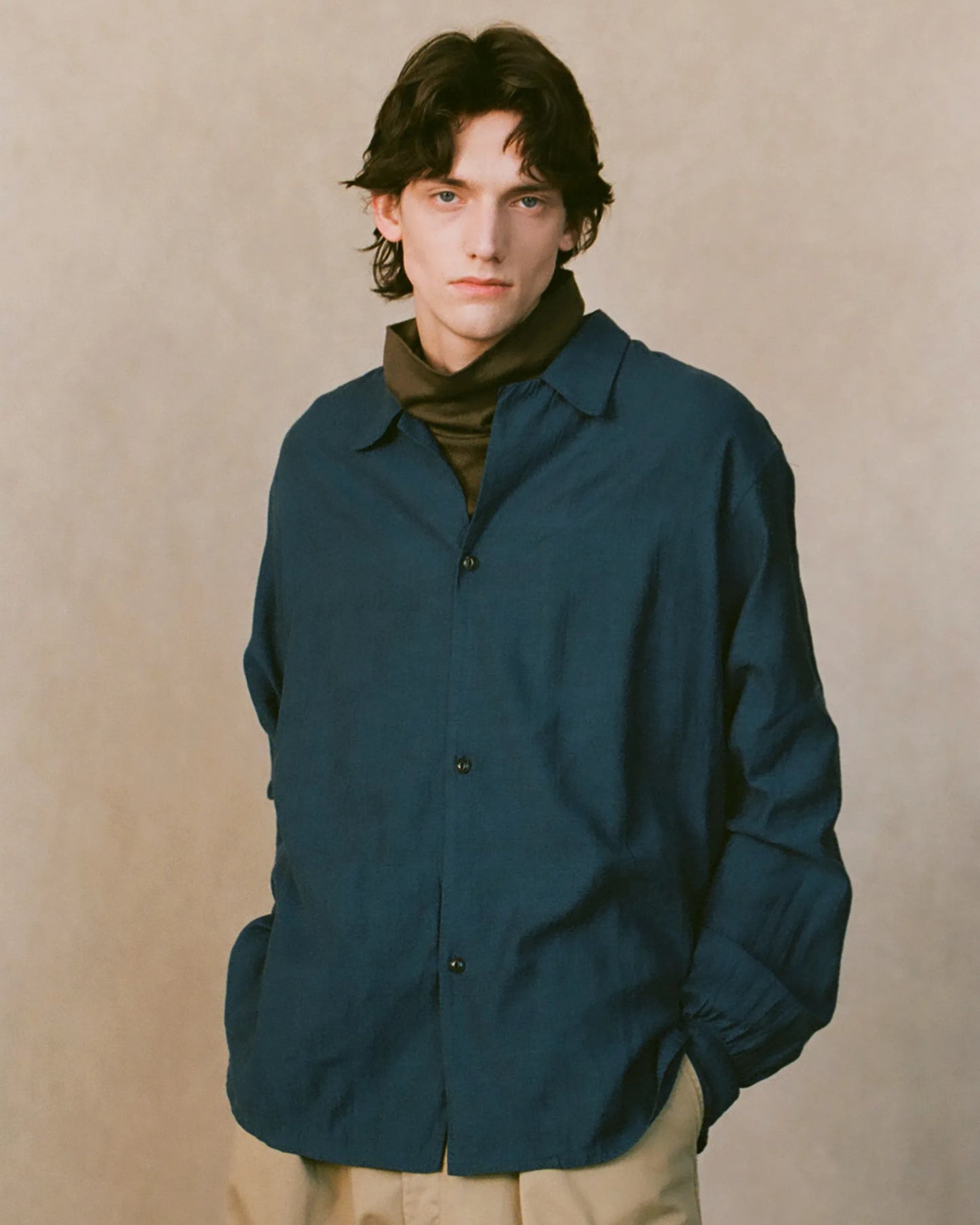NICENESS 25AW BUCKLEY / Cotton Cashmere Loose Mock Neck L/S Tee