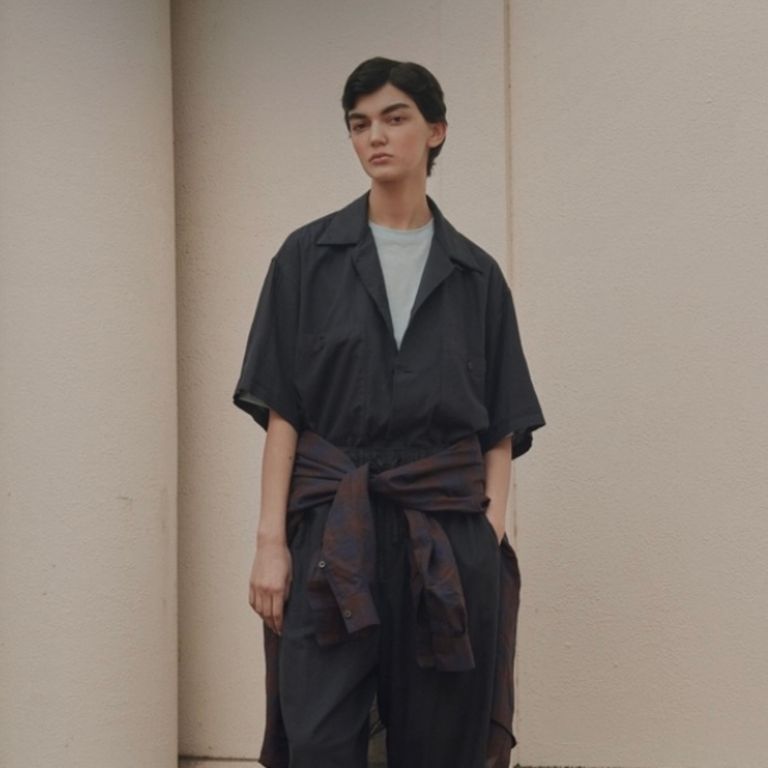 YOKE 25SS Garment dyed Cotton Silk Twill Open Collar Shirt
