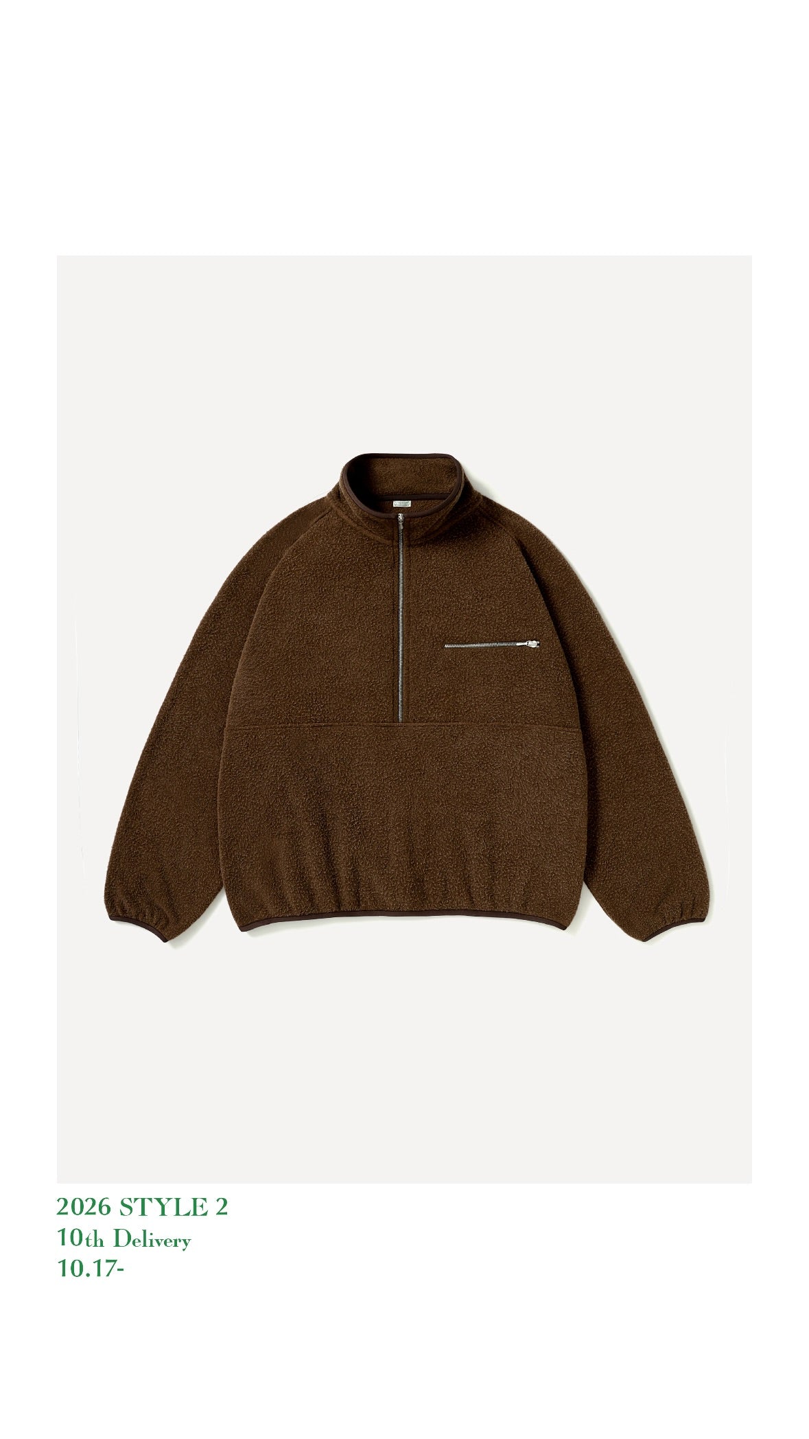 A.PRESSE 26AW Vintage Silk Fleece Half Zip Jacket