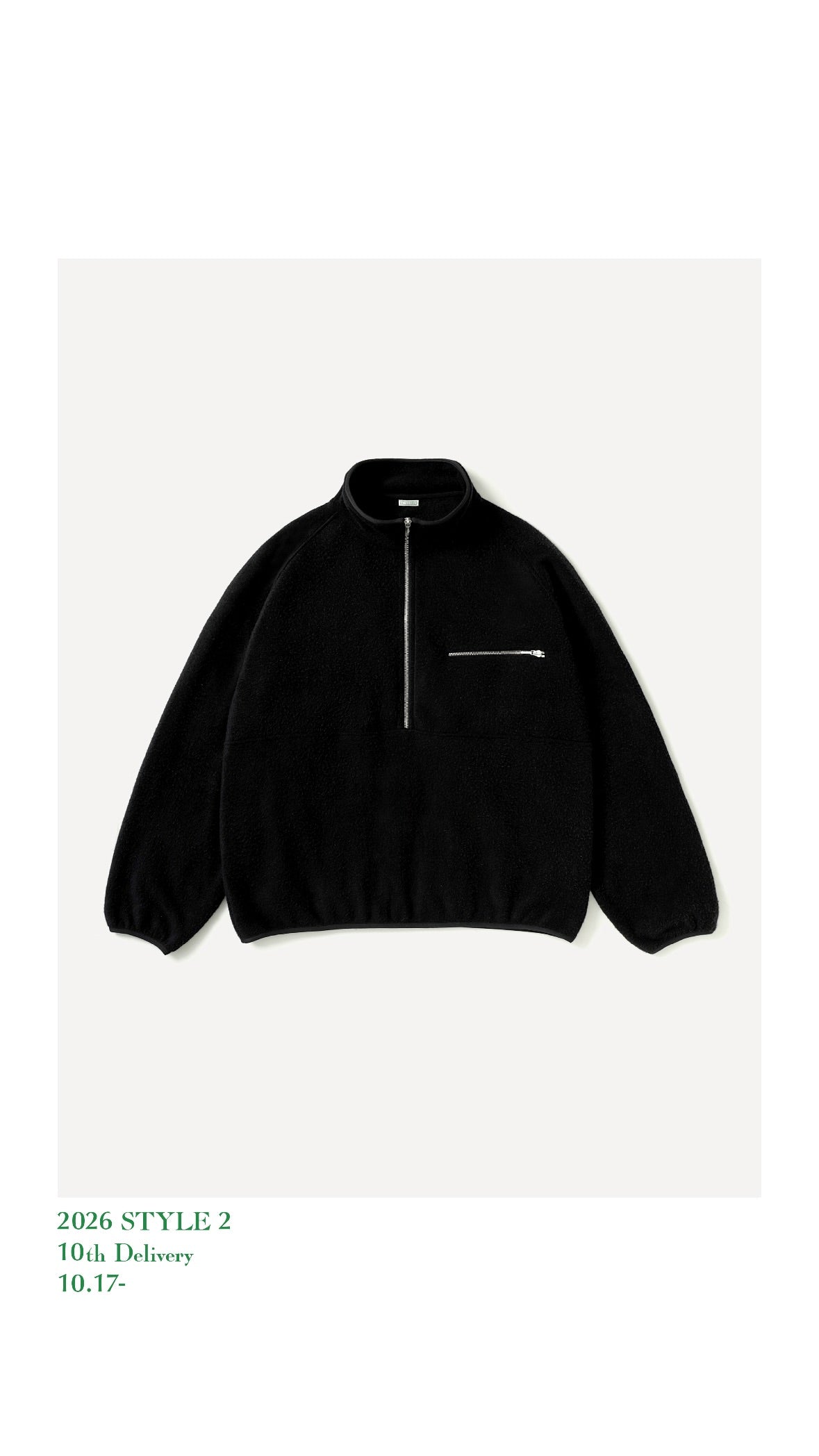 A.PRESSE 26AW Vintage Silk Fleece Half Zip Jacket