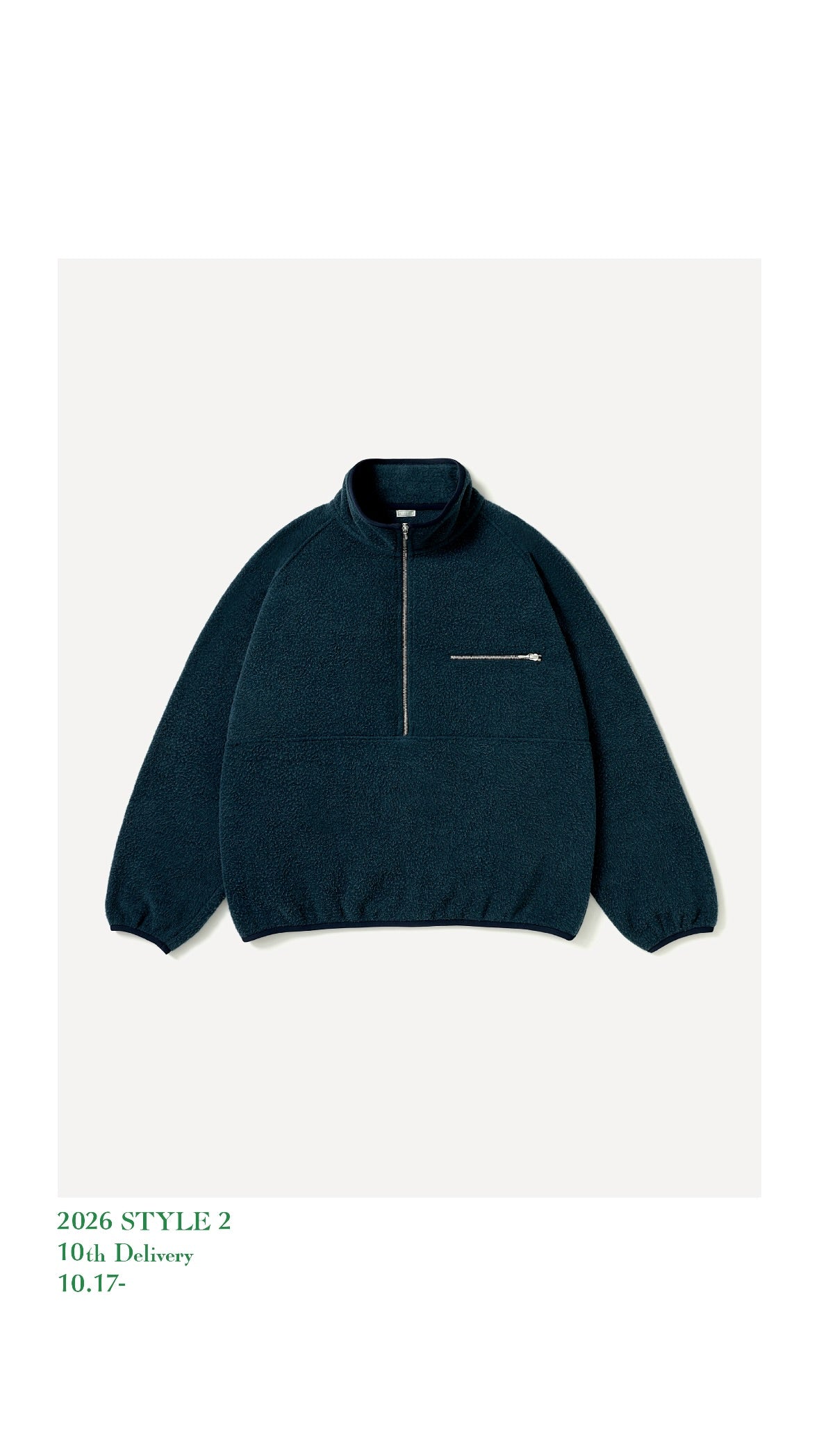 A.PRESSE 26AW Vintage Silk Fleece Half Zip Jacket