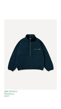 A.PRESSE 26AW Vintage Silk Fleece Half Zip Jacket