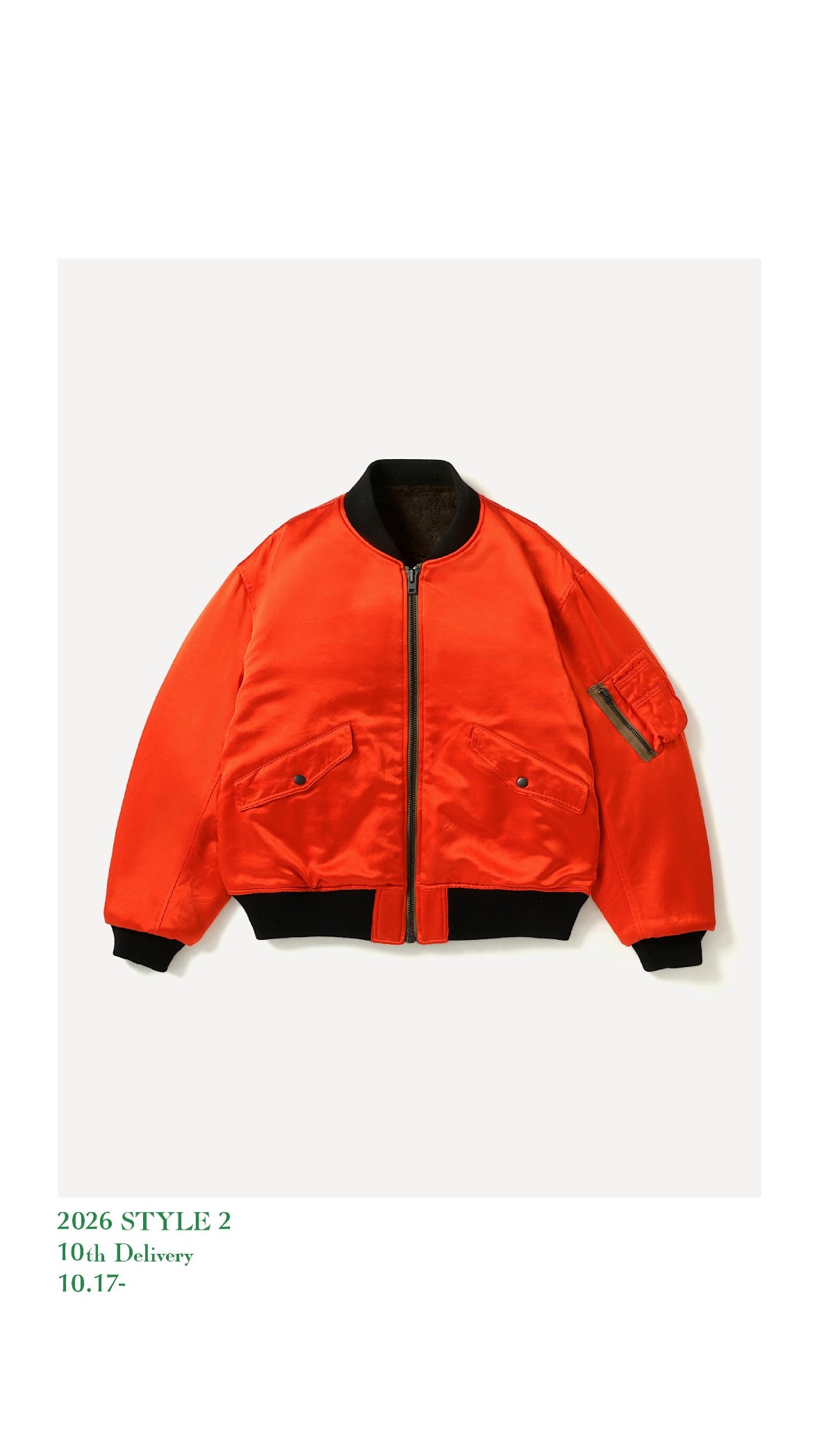 A.PRESSE 26AW Vintage Silk Test Sample Reversible Flight Jacket