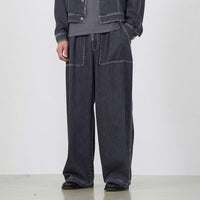 YOKE 25SS Light-Weight Denim 1tuck Wide Baker Pants