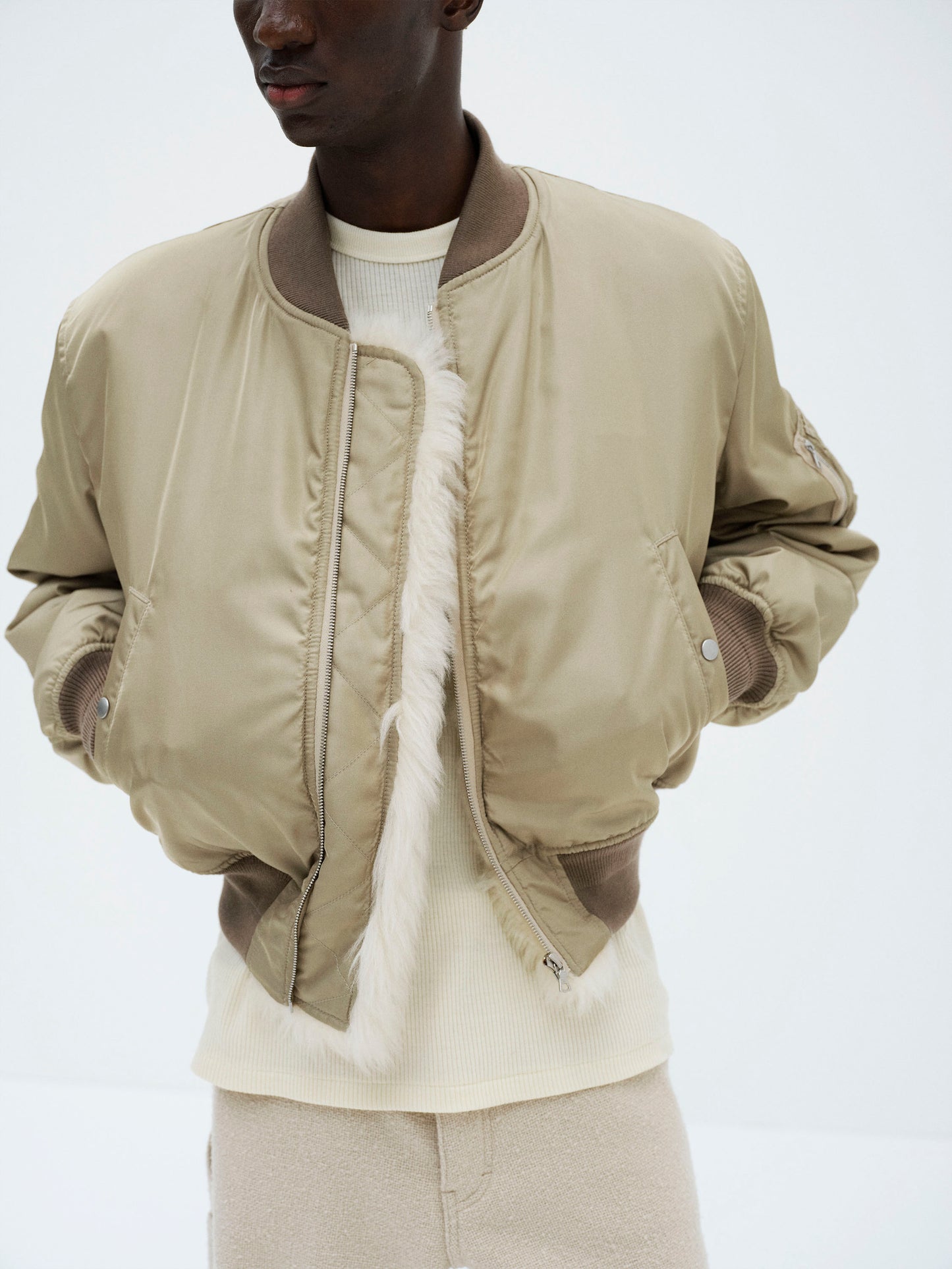 AURALEE 26AW SILK TWILL FLIGHT BLOUSON / MERINO MOUTON LINING