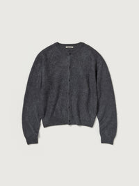AURALEE 26AW GARMENT-DYED BABY ALPACA FUR KNIT CREW-NECK CARDIGAN