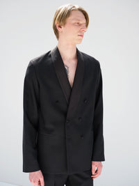 AURALEE 26AW HIGH-DENSITY WOOL WORSTED SHAWL COLLAR JACKET
