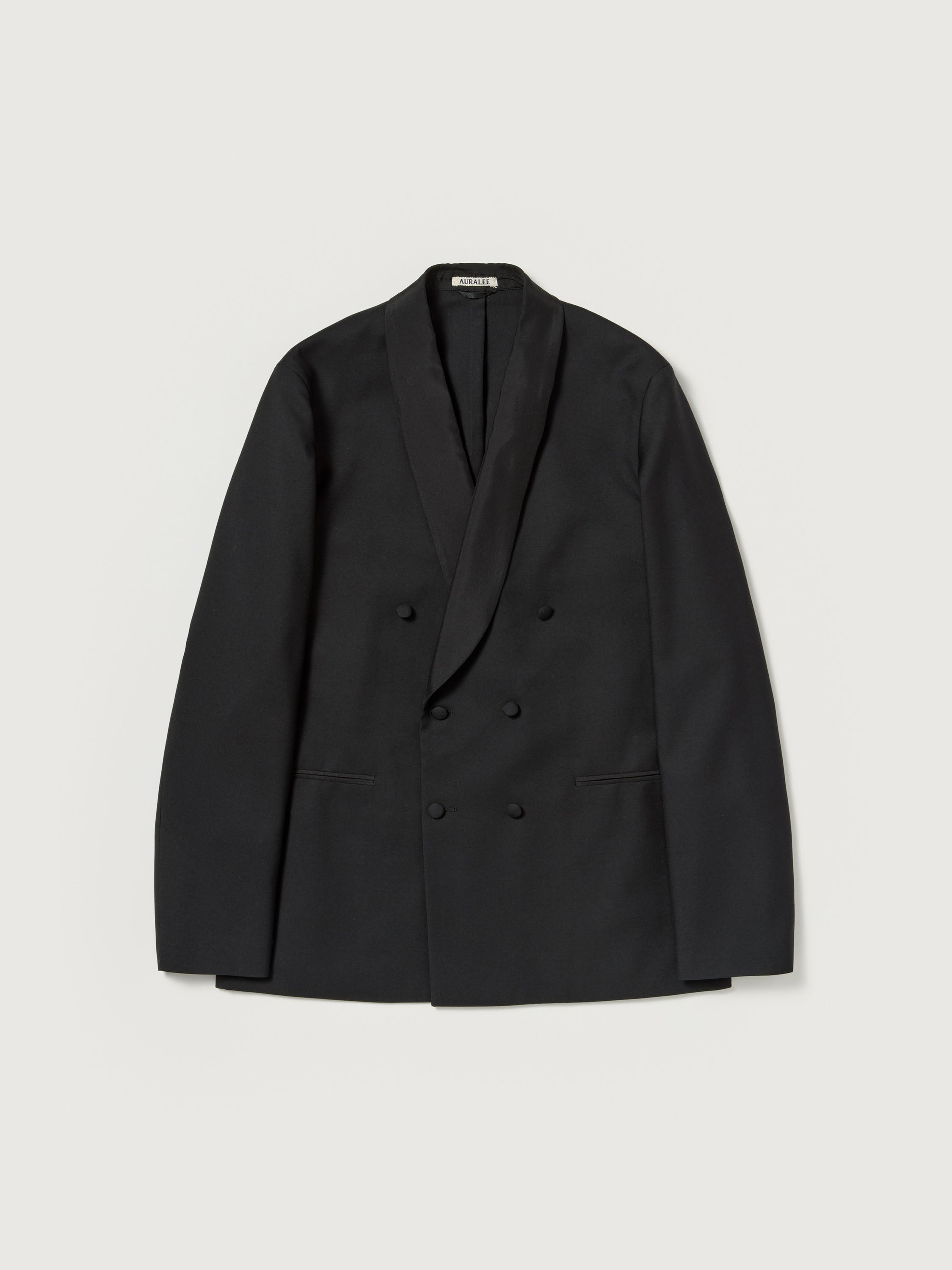 AURALEE 26AW HIGH-DENSITY WOOL WORSTED SHAWL COLLAR JACKET