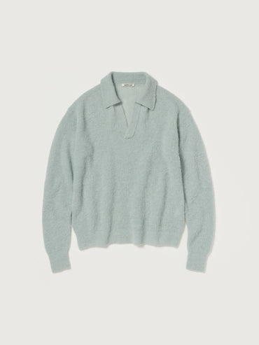 AURALEE 26AW BABY SURI ALPACA SHEER KNIT SKIPPER POLO