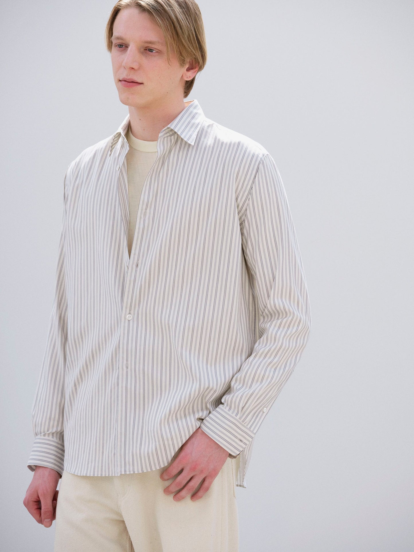 AURALEE 26AW COTTON SILK STRIPE SHIRT