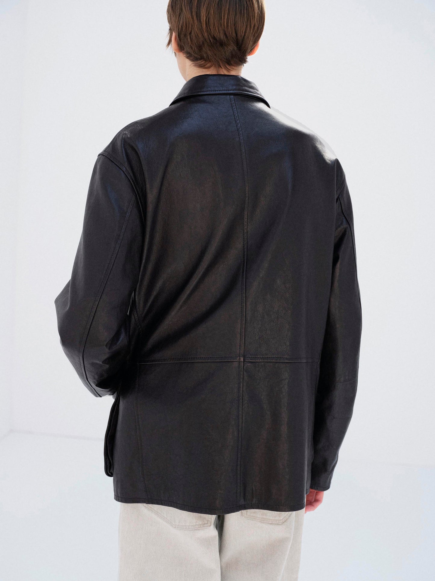 AURALEE 26SS TEXTURED LAMB LEATHER BLOUSON