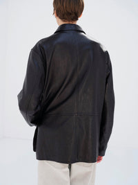AURALEE 26SS TEXTURED LAMB LEATHER BLOUSON