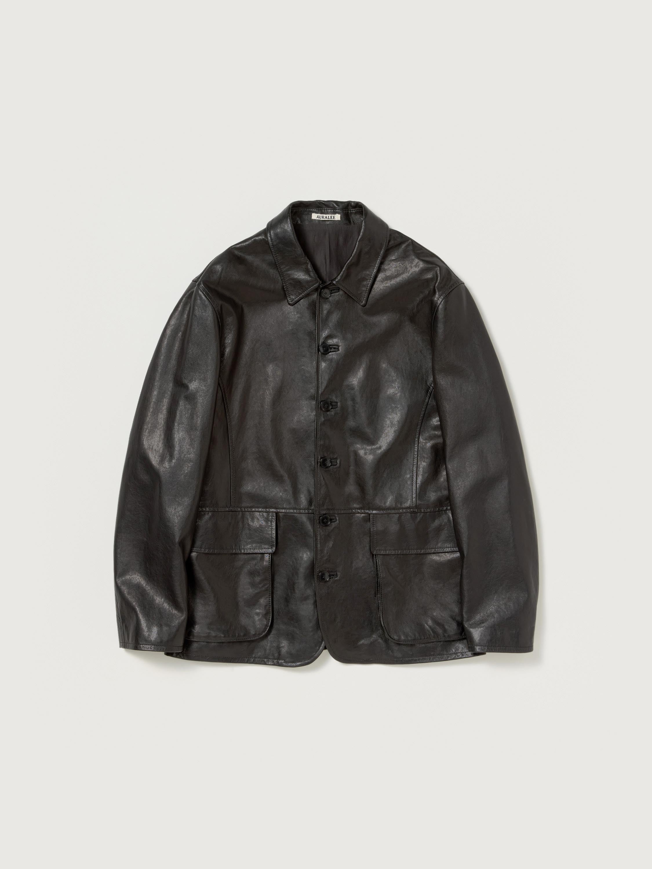 AURALEE 26SS TEXTURED LAMB LEATHER BLOUSON