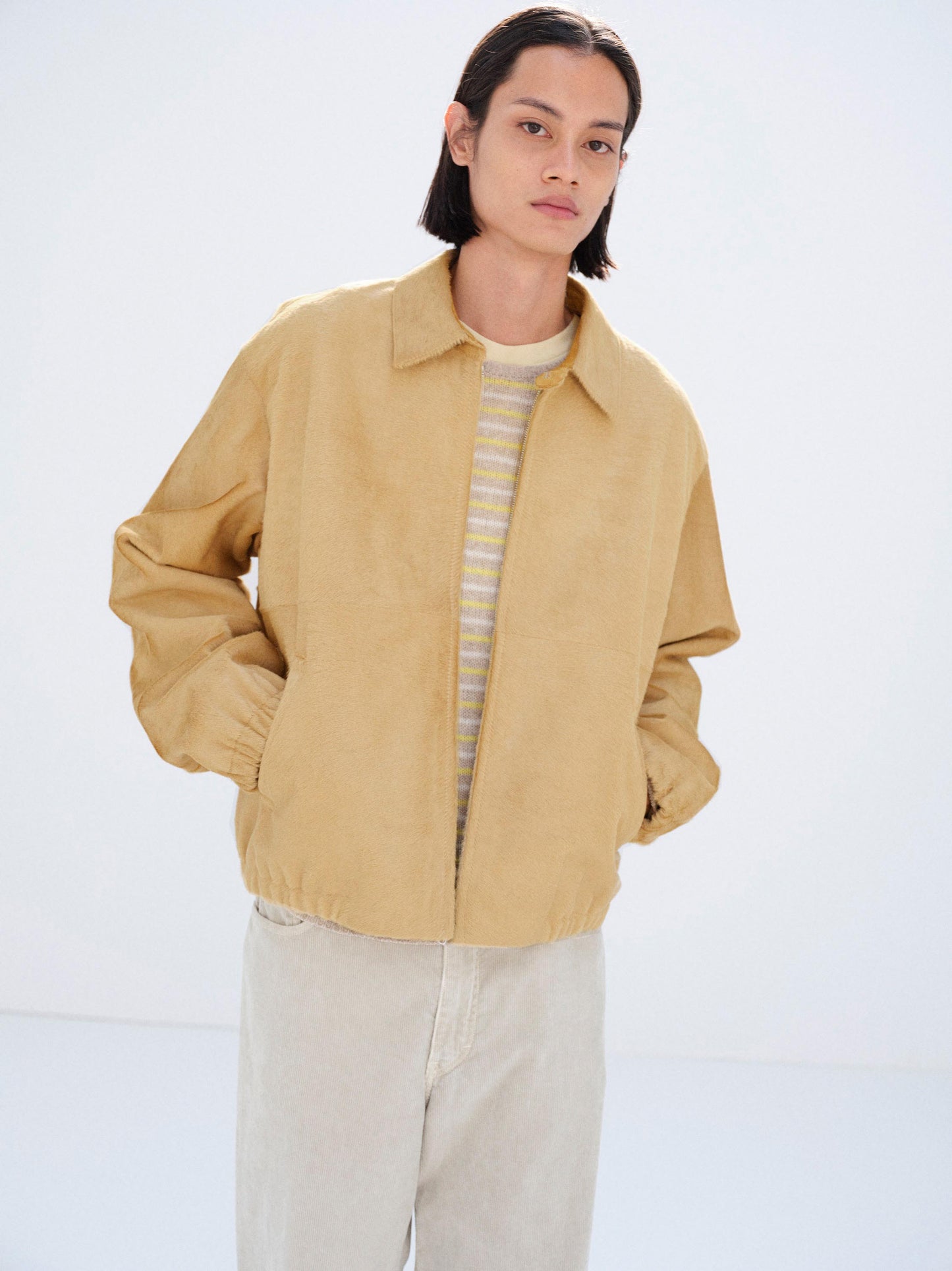 AURALEE 26SS CALF HAIR ZIP BLOUSON