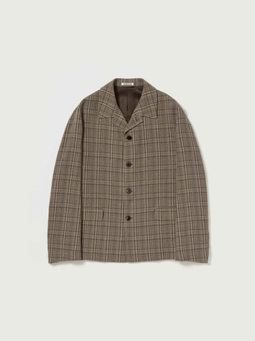 AURALEE 26SS SILK LINEN NEP CHECK JACKET