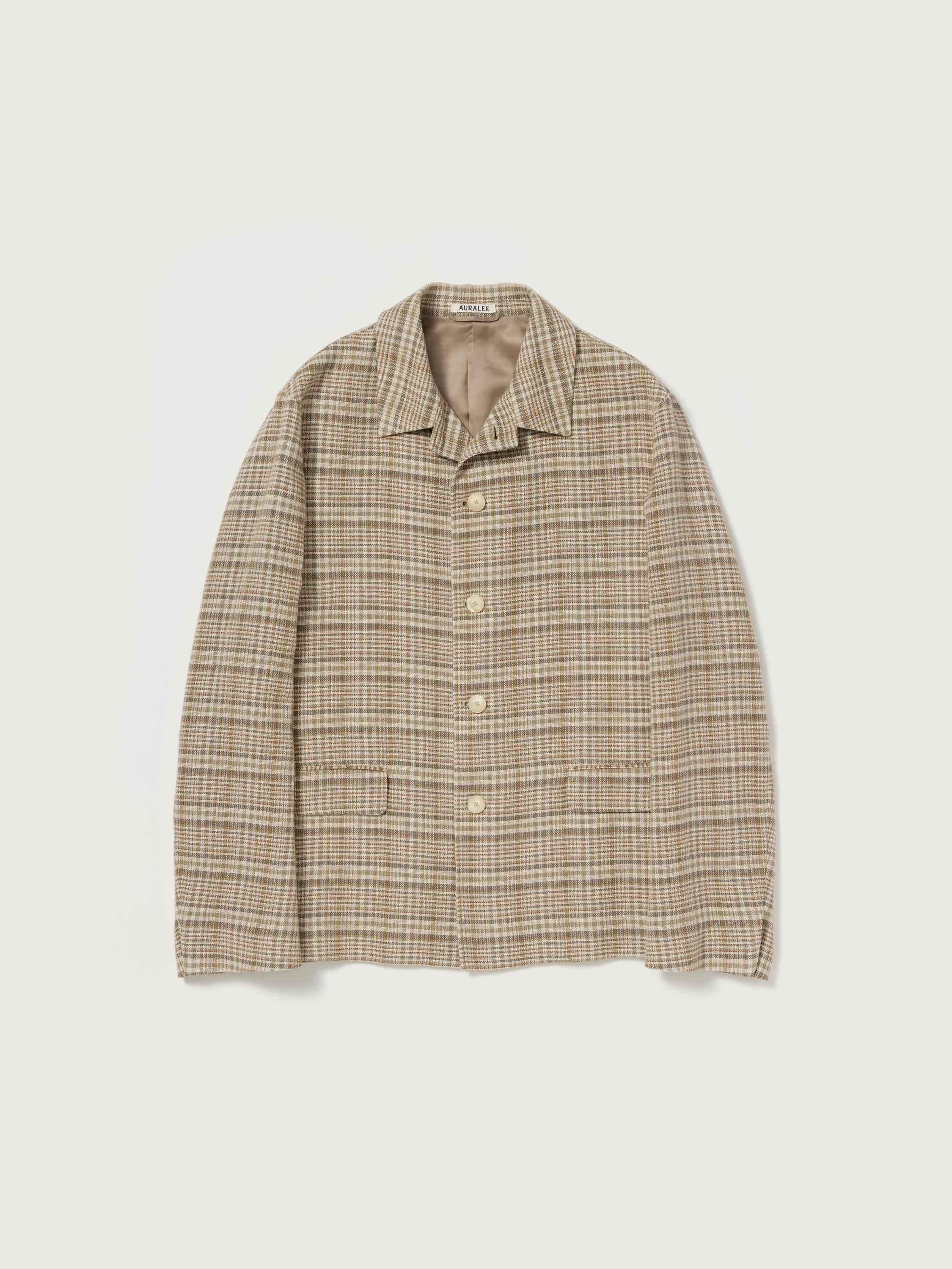 AURALEE 26SS SILK LINEN NEP CHECK JACKET