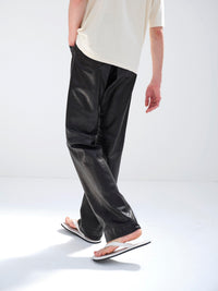 AURALEE 26SS TEXTURED LAMB LEATHER PANTS