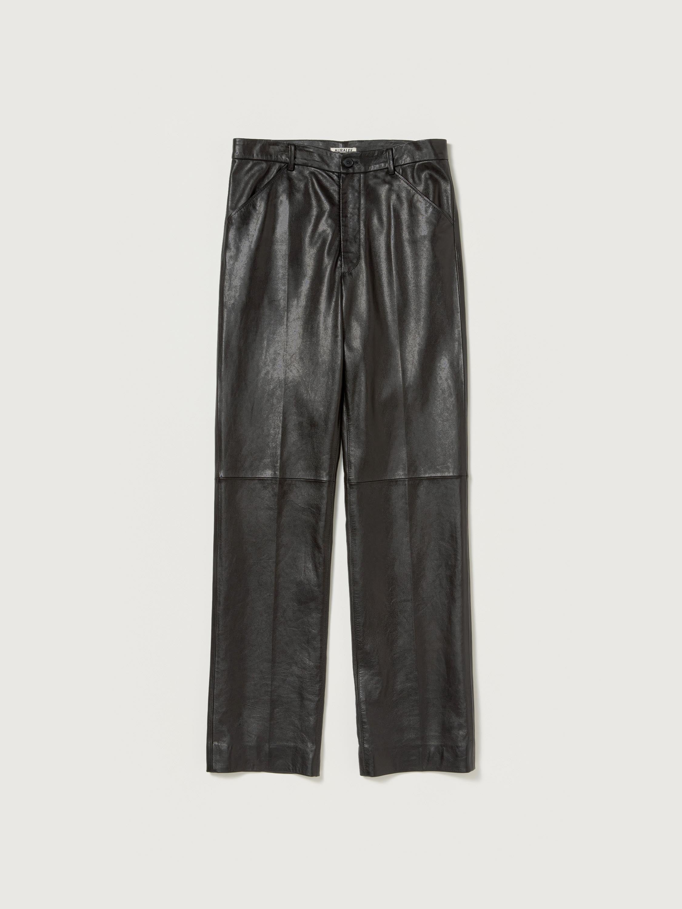 AURALEE 26SS TEXTURED LAMB LEATHER PANTS