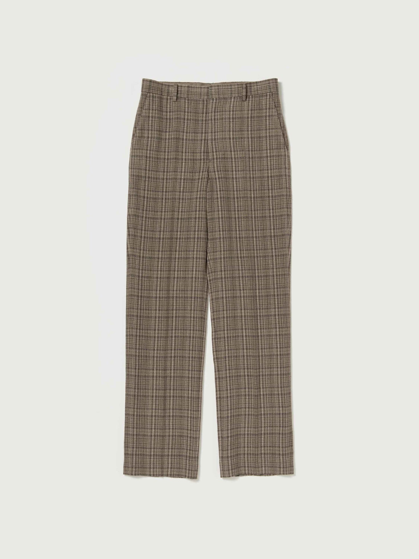 AURALEE 26SS SILK LINEN NEP CHECK SLACKS